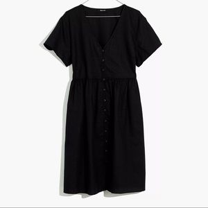 Madewell Linen-Blend Button-Front Mini Dress
